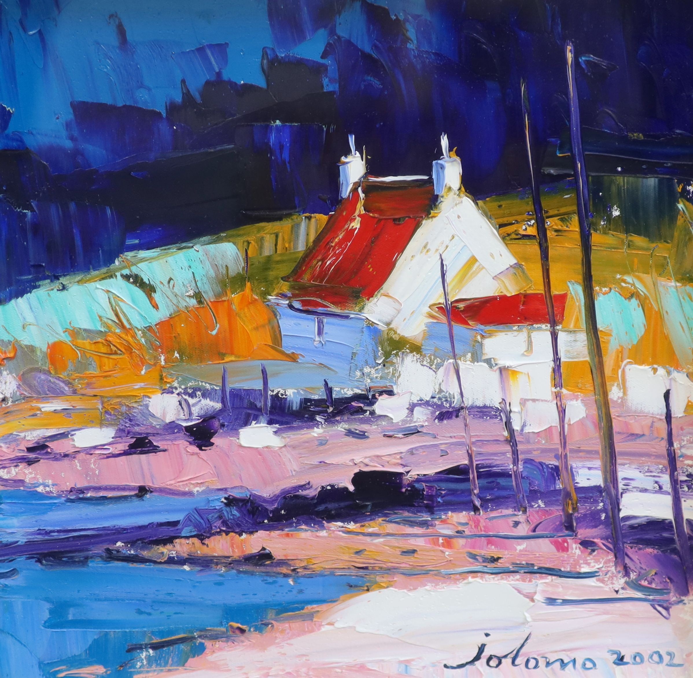 John Lowrie Morrison (Jolomo) O.B.E. (Scottish, b.1948), The Stances, Loch Fyne, oil on canvas, 29 x 29cm